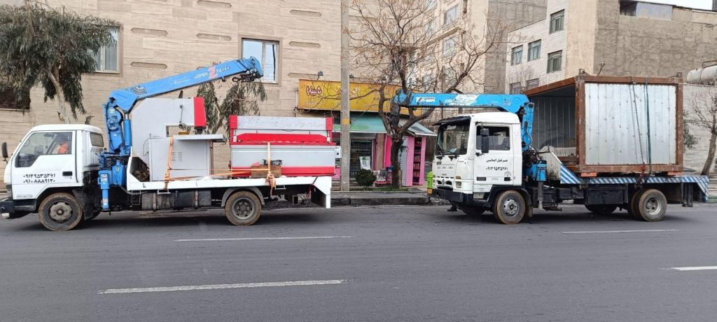 خدمات انواع جرثقیل کفی ۳و۵تن سبدار