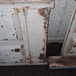 فروش درب حیاط سه لنگه ب طول و عرض 2/5 ب همراه ستون