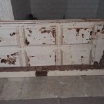 فروش درب حیاط سه لنگه ب طول و عرض 2/5 ب همراه ستون